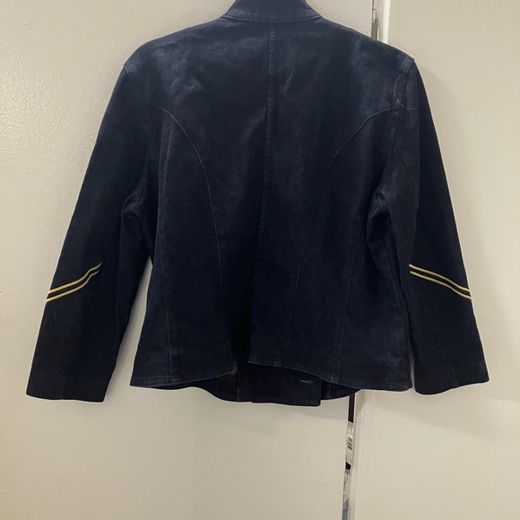 Ralph Lauren Vintage Blue Denim Nautical Military Jacket Top Womens Sz L - Picture 4 of 6